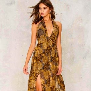 Nasty Gal Collection Silk Got It Plunging Jumpsuit